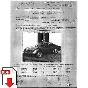 1966 Alpine A110 1100 FIA homologation form PDF download